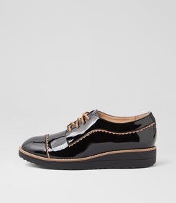 OLIVEE TO BLACK COGNAC PATENT LEATHER