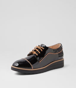 OLIVEE TO BLACK COGNAC PATENT LEATHER