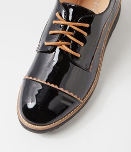 OLIVEE TO BLACK COGNAC PATENT LEATHER