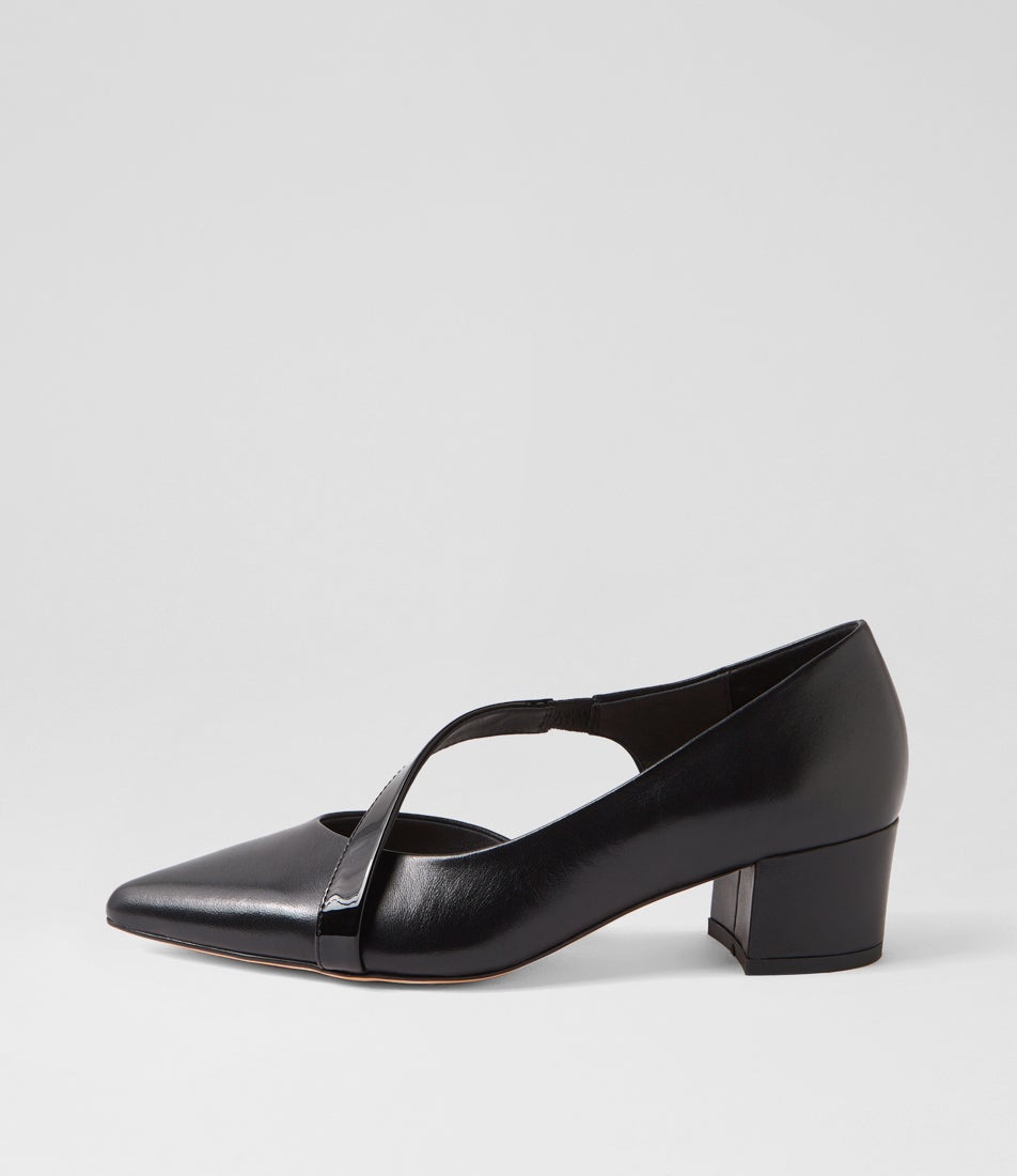 Aresa Black Leather Patent Heels Aresa Black Leather Patent Heels