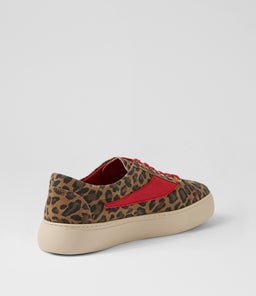 DOWENS TO CAMEL LEOPARD RED SUEDE LEATHER