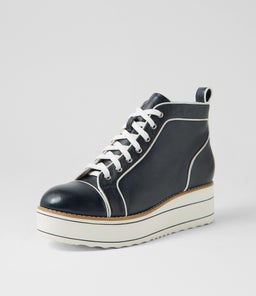 NIRRA TO NAVY WHITE LEATHER PATENT