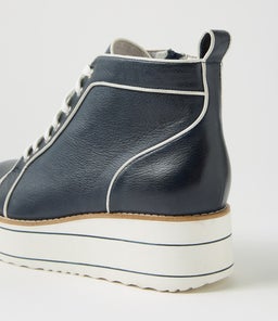 NIRRA TO NAVY WHITE LEATHER PATENT