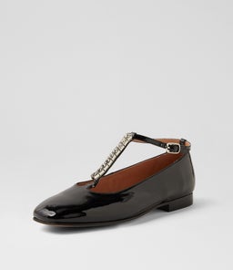 PANDER TO BLACK SILVER PATENT JEWELS