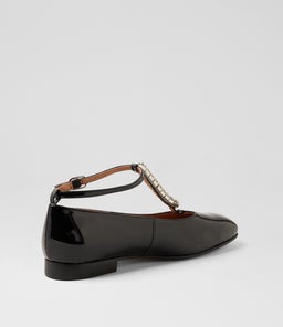 PANDER TO BLACK SILVER PATENT JEWELS
