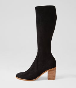 TIRRY TO BLACK NATURAL HEEL STRETCH MICROSUEDE