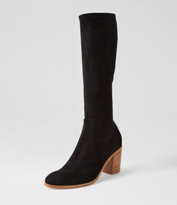 TIRRY TO BLACK NATURAL HEEL STRETCH MICROSUEDE