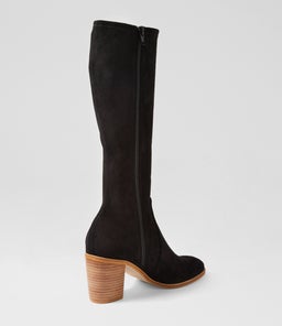 TIRRY TO BLACK NATURAL HEEL STRETCH MICROSUEDE