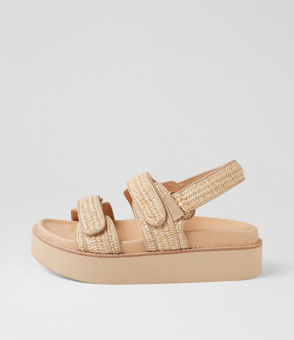Gerria Natural Synthetic Raffia Sandals Gerria Natural Synthetic Raffia Sandals
