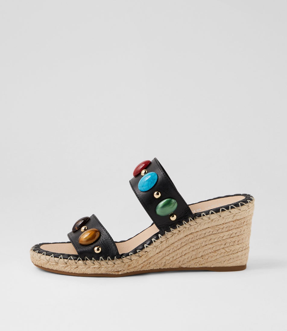 Gizelas Black Multi Leather Sandals Gizelas Black Multi Leather Sandals