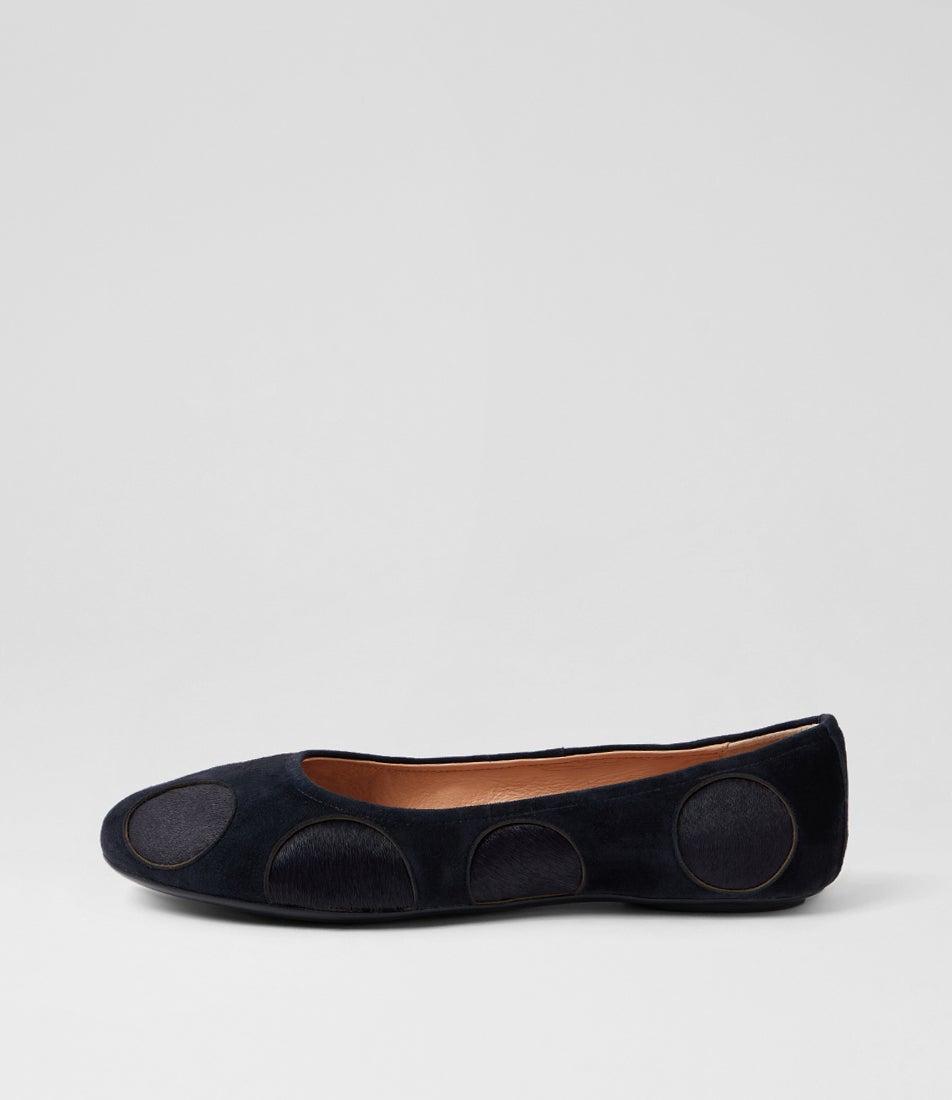 Balter Navy Suede Pony Ballet Flats Balter Navy Suede Pony Ballet Flats