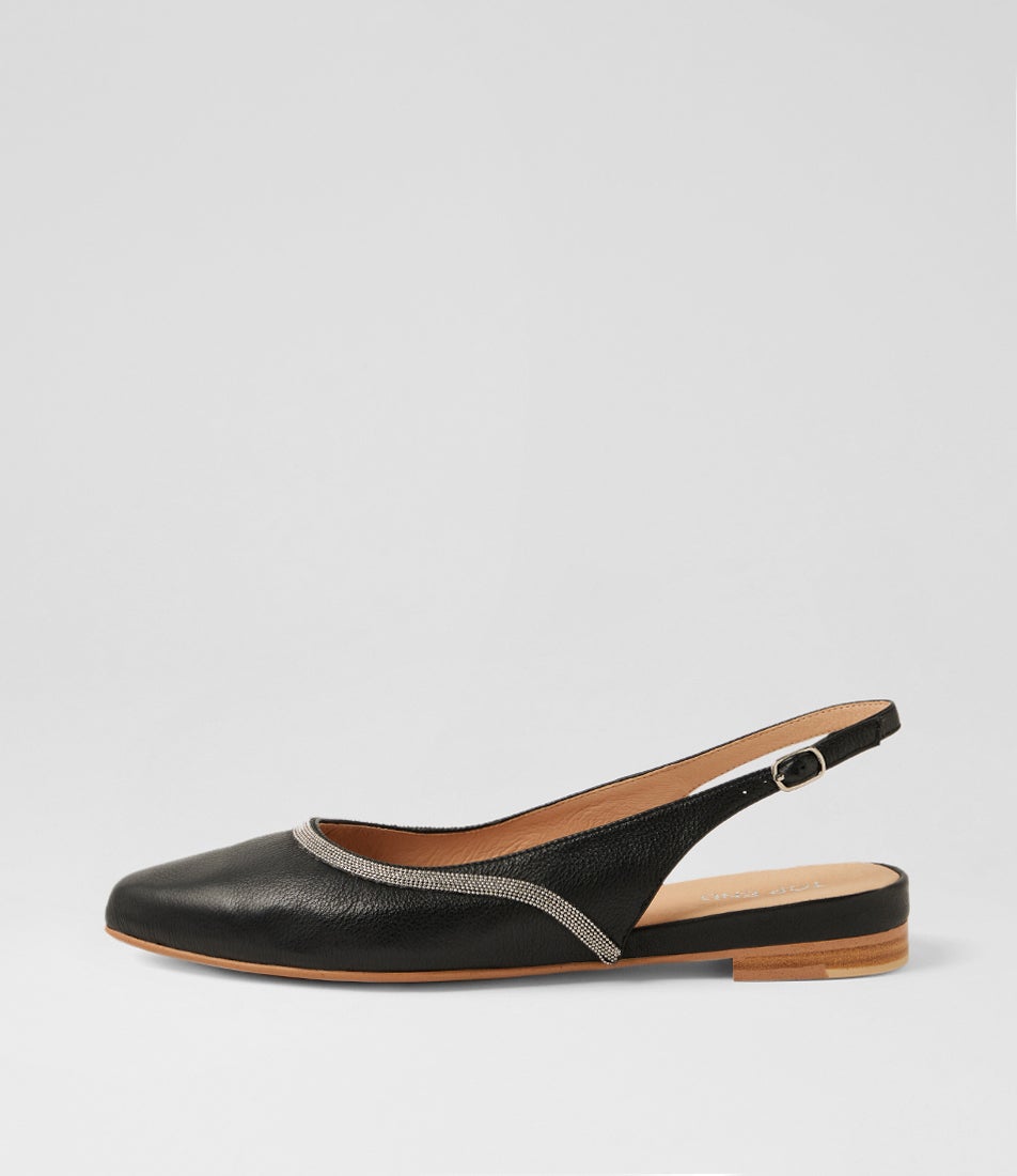 Follini Black Leather Flat Shoes Follini Black Leather Flat Shoes