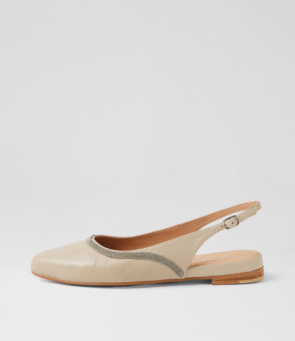 Follini Almond Leather Slingbacks Follini Almond Leather Slingbacks