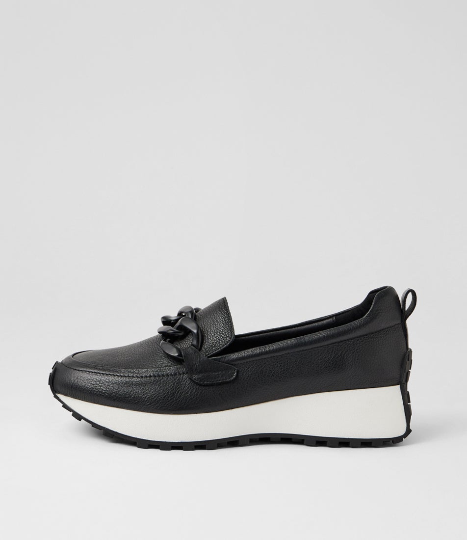 Zaphas Black Leather Loafers