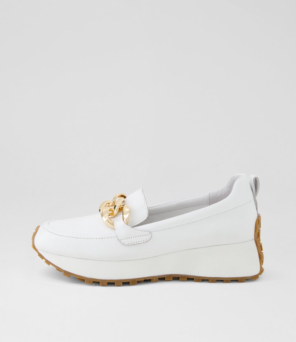 Zaphas White Leather Loafers Zaphas White Leather Loafers