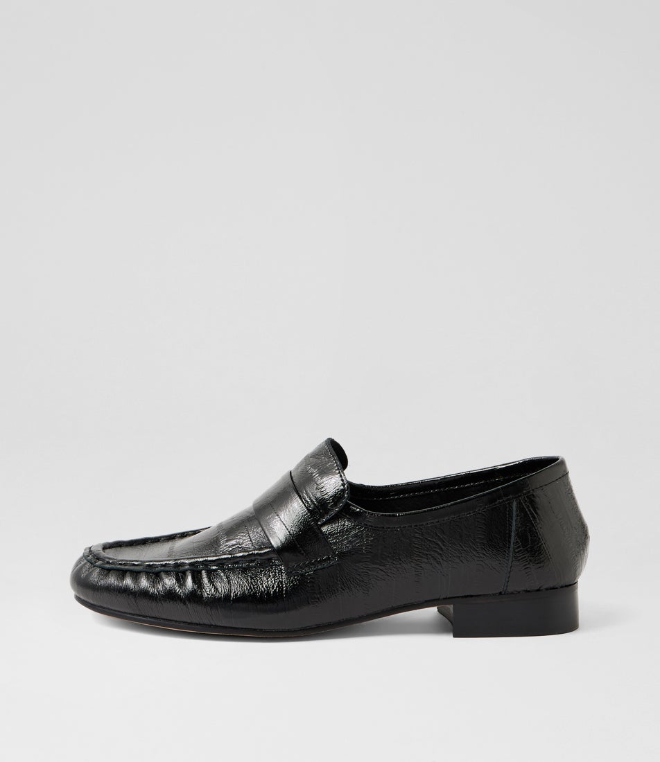 Wissue Black Eel Leather Loafers Wissue Black Eel Leather Loafers