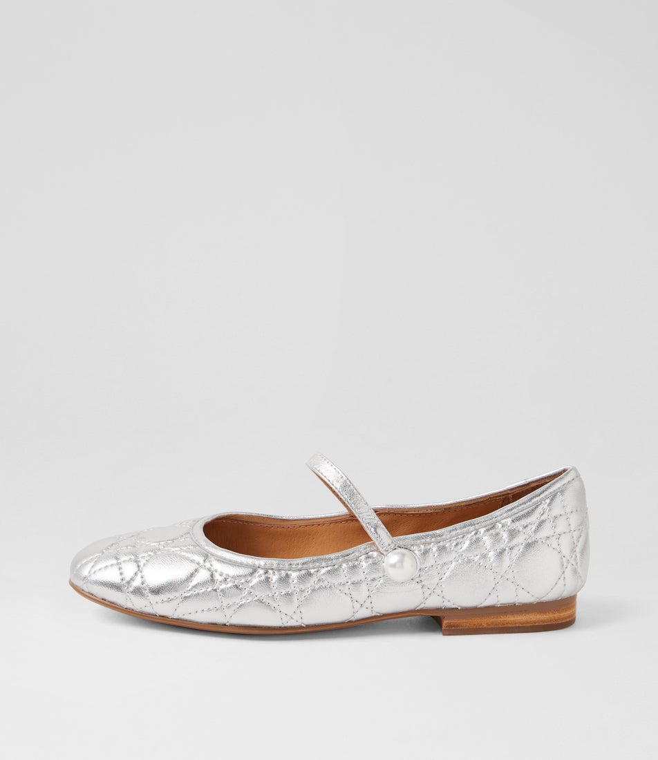Morli Silver Leather Flat Shoes Morli Silver Leather Flat Shoes