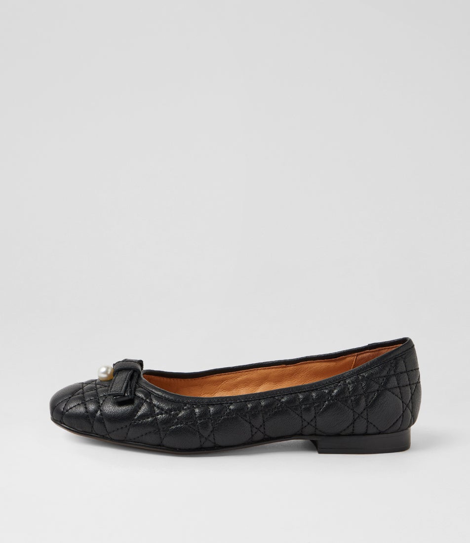 Mysta Black Leather Ballet Flats Mysta Black Leather Ballet Flats