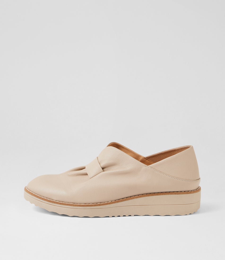 Obells Vanilla Leather Flat Shoes