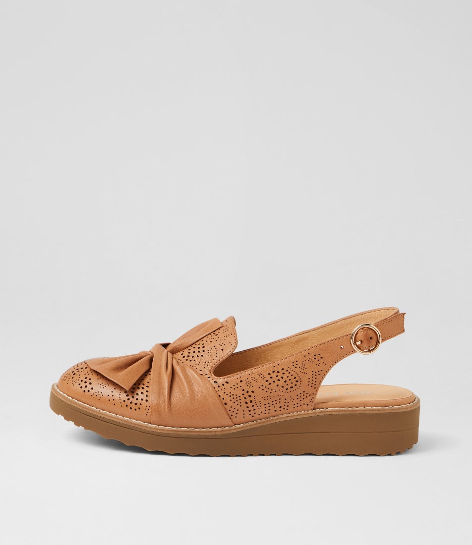Oddas Dark Tan Light Choc Leather Flat Shoes Oddas Dark Tan Light Choc Leather Flat Shoes