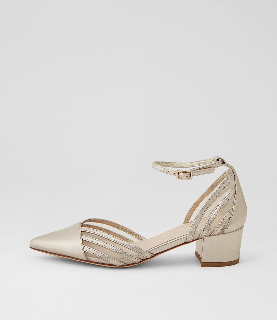 Ashea Platino Leather Mesh Heels
