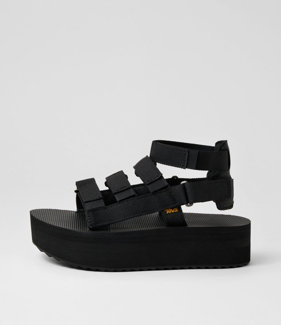 W Flatform Mevia Black Fabric Sandals W Flatform Mevia Black Fabric Sandals
