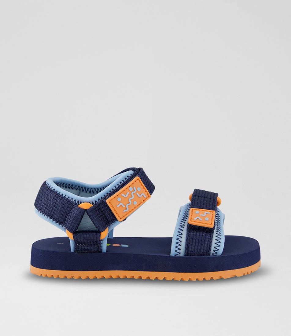 Billie Beach Toddler Navy Light Blue Neoprene Sandals