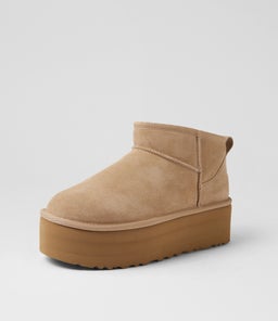 ULTRA MINI PLATFORM UU SAND SUEDE