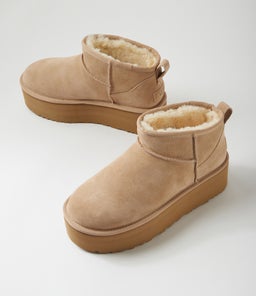ULTRA MINI PLATFORM UU SAND SUEDE