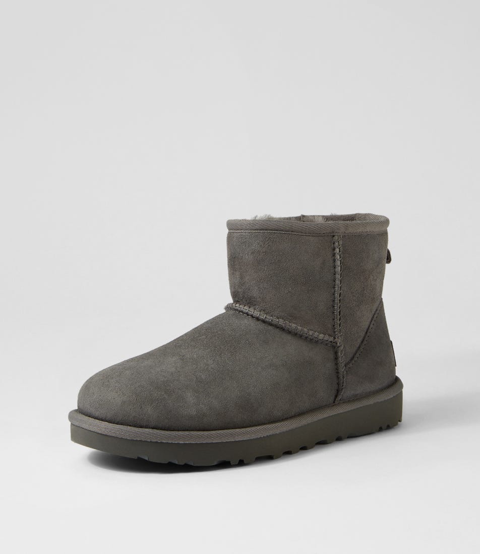 Gray new arrivals shearling boots