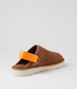 GOLDENCOAST CLOG UU CHESTNUT BRIGHT MELON SUEDE