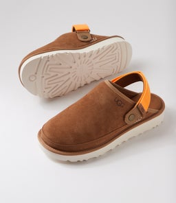 GOLDENCOAST CLOG UU CHESTNUT BRIGHT MELON SUEDE