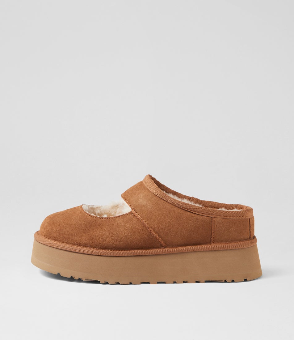 Bea Mary Jane Chestnut Suede Slippers Bea Mary Jane Chestnut Suede Slippers