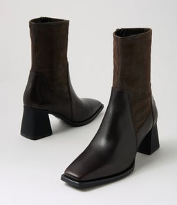 HEDDA BOOT VB CHOCOLATE STRETCH LEATHER