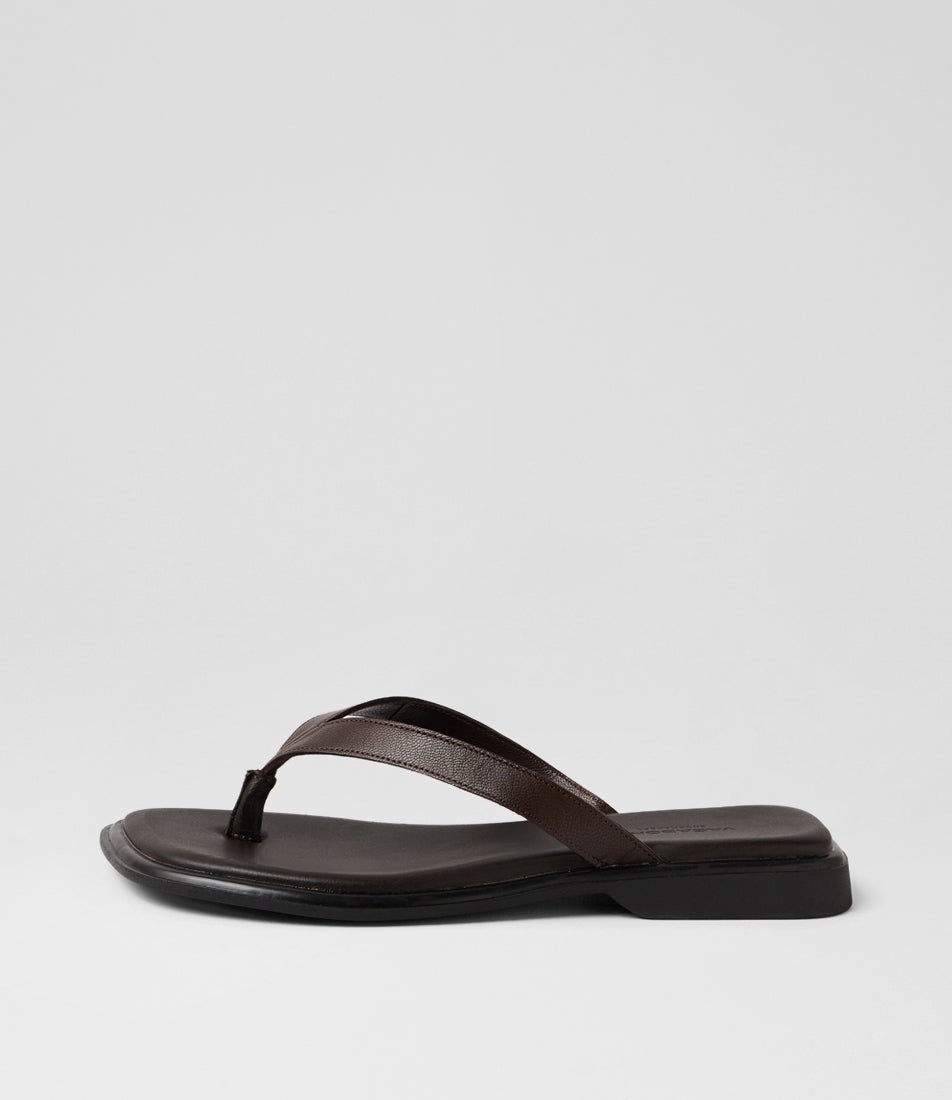 Izzy Chocolate Leather Thongs