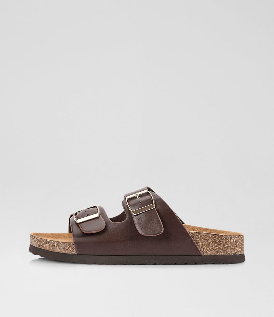 Xylo Chocolate Brown Microsuede Slides