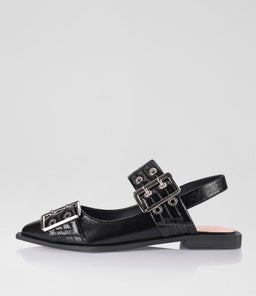 CLEA VE BLACK CRINKLE PATENT PU