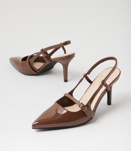 LEIA VE COCOA BROWN PATENT PU