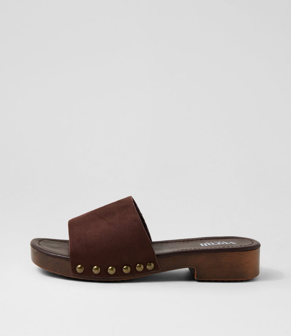 Chester Chocolate Microsuede Sandals