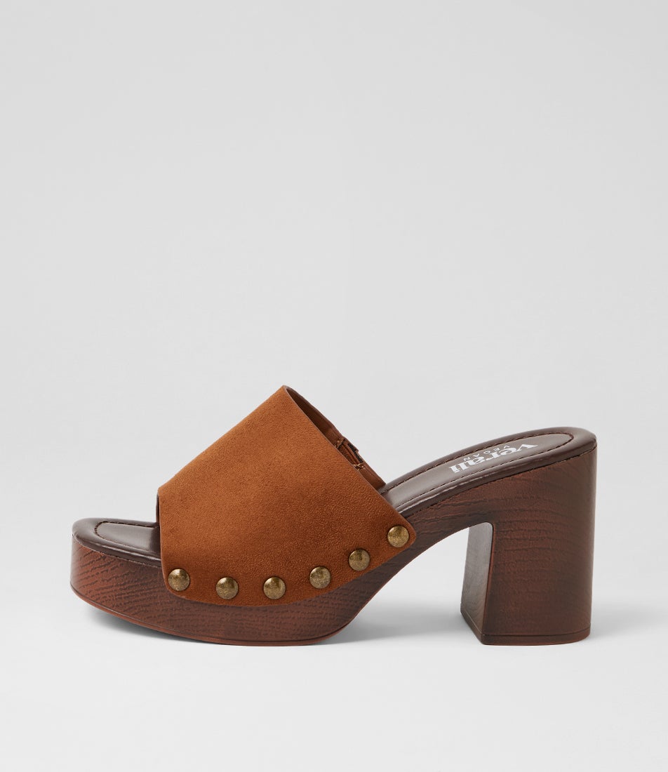 Frankie Chestnut Microsuede Heels