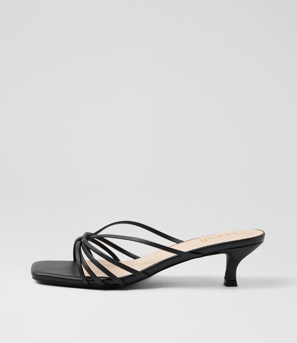 Alexis Black Heeled Sandals