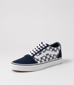 WARD M VN SKECTHED CHECKER DRESS BLUES CANVAS