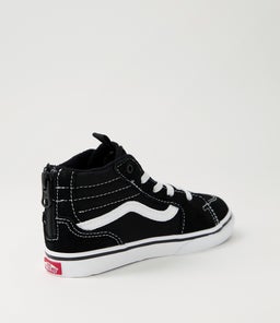 FILMORE HI ZIP TOT VN BLACK WHITE SUEDE CANVAS