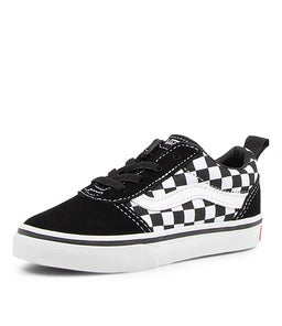 WARD SLIP ON TOT VN BLACK WHITE CHECKERS CANVAS