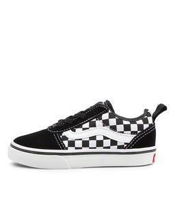 WARD SLIP ON TOT VN BLACK WHITE CHECKERS CANVAS