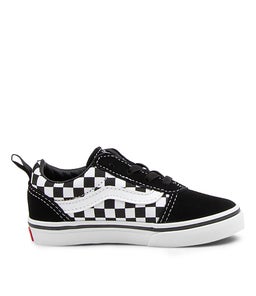 WARD SLIP ON TOT VN BLACK WHITE CHECKERS CANVAS