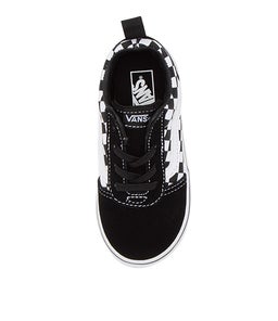 WARD SLIP ON TOT VN BLACK WHITE CHECKERS CANVAS