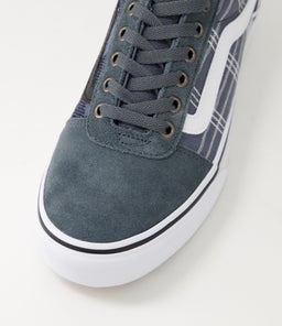 WARD PLATFORM W VN PLAID BLOCK DK SLATE LEATHER
