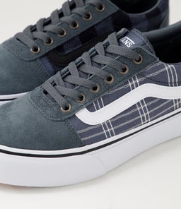 WARD PLATFORM W VN PLAID BLOCK DK SLATE LEATHER