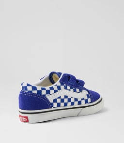 OLD SKOOL TODDLER VN CHECKERBOARD BLUE CANVAS
